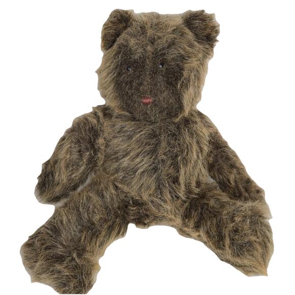 Vintage Mohair Teddy Bear Shaggy Brown Plush Handmade Stuffed Granny Core - Picture 1 of 5